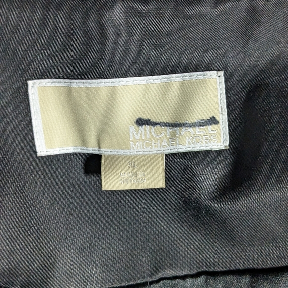 *New* Luxury Michael Kors Black Brested Trench Hoodie Coat Size XL - Picture 13 of 16